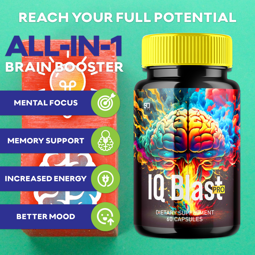 IQ Blast Pro Brain Supplement - Enhance Cognitive Function and Clarity (3 Pack)