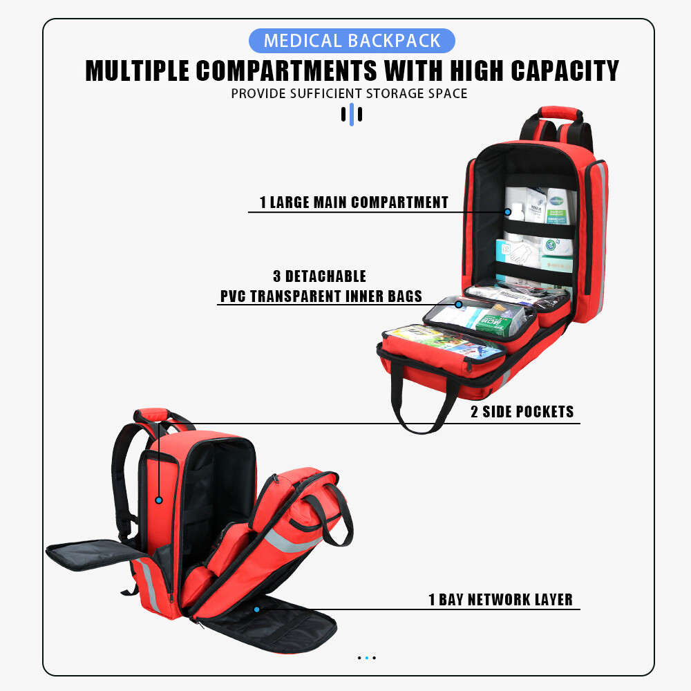First Aid Bag Outdoor Emergency Rescue Large Sorted Storage Bag Backpack