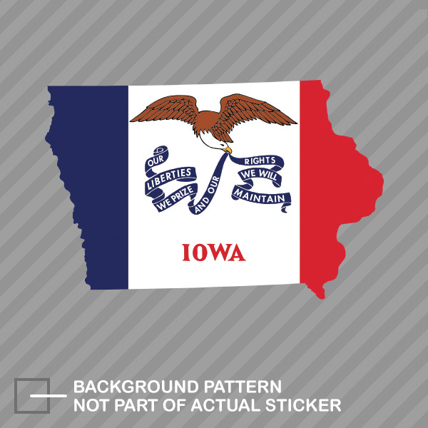 Iowa State Shaped Flag Sticker Decal Vinyl IA