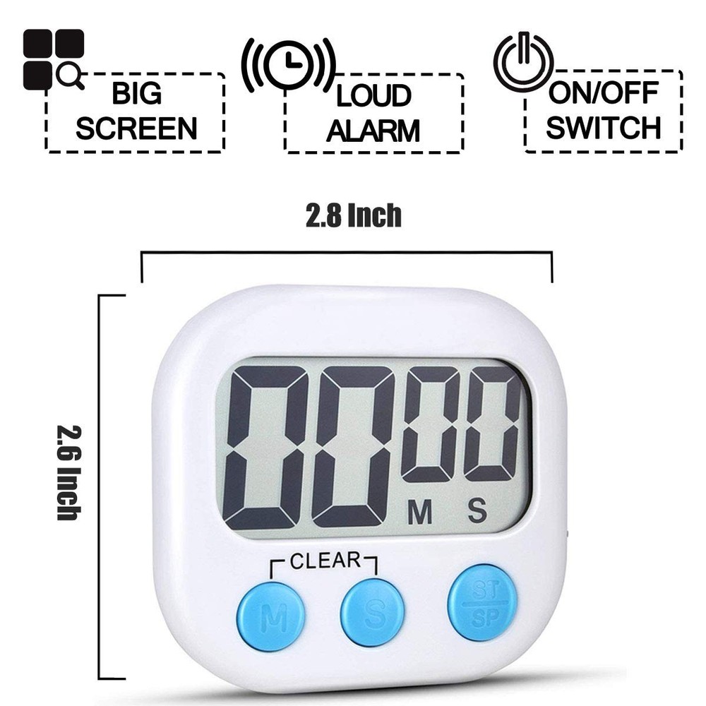2 Pack Digital Kitchen Timers Countdown Timers with Magnetic Backing Stand