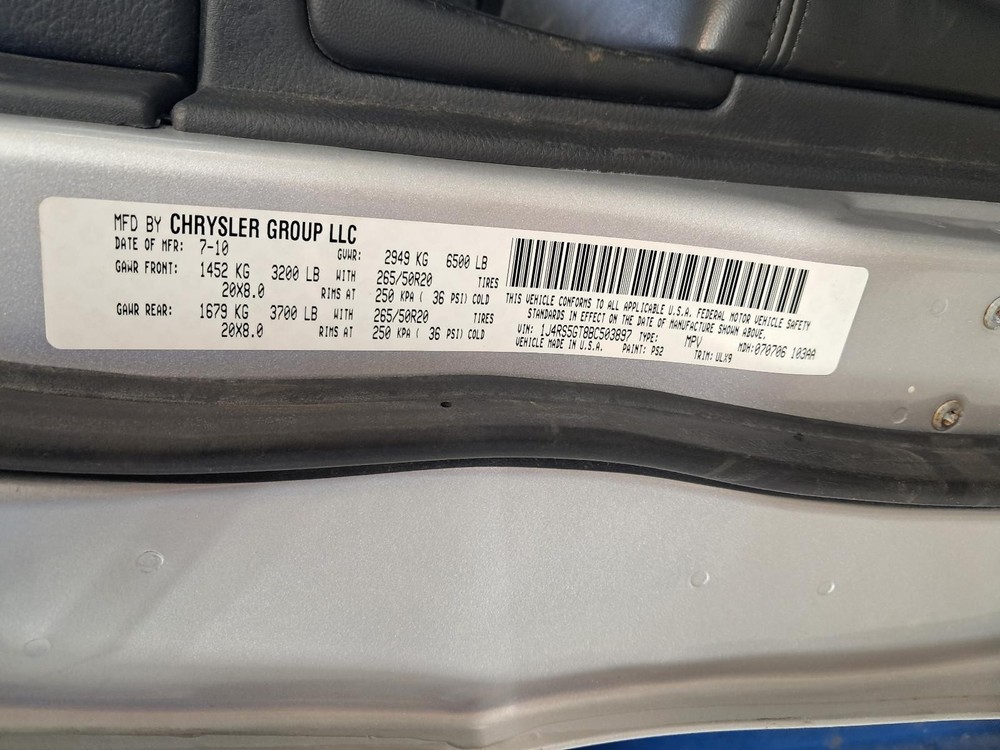 2011 JEEP GRAND CHEROKEE LR Door Trim Panel