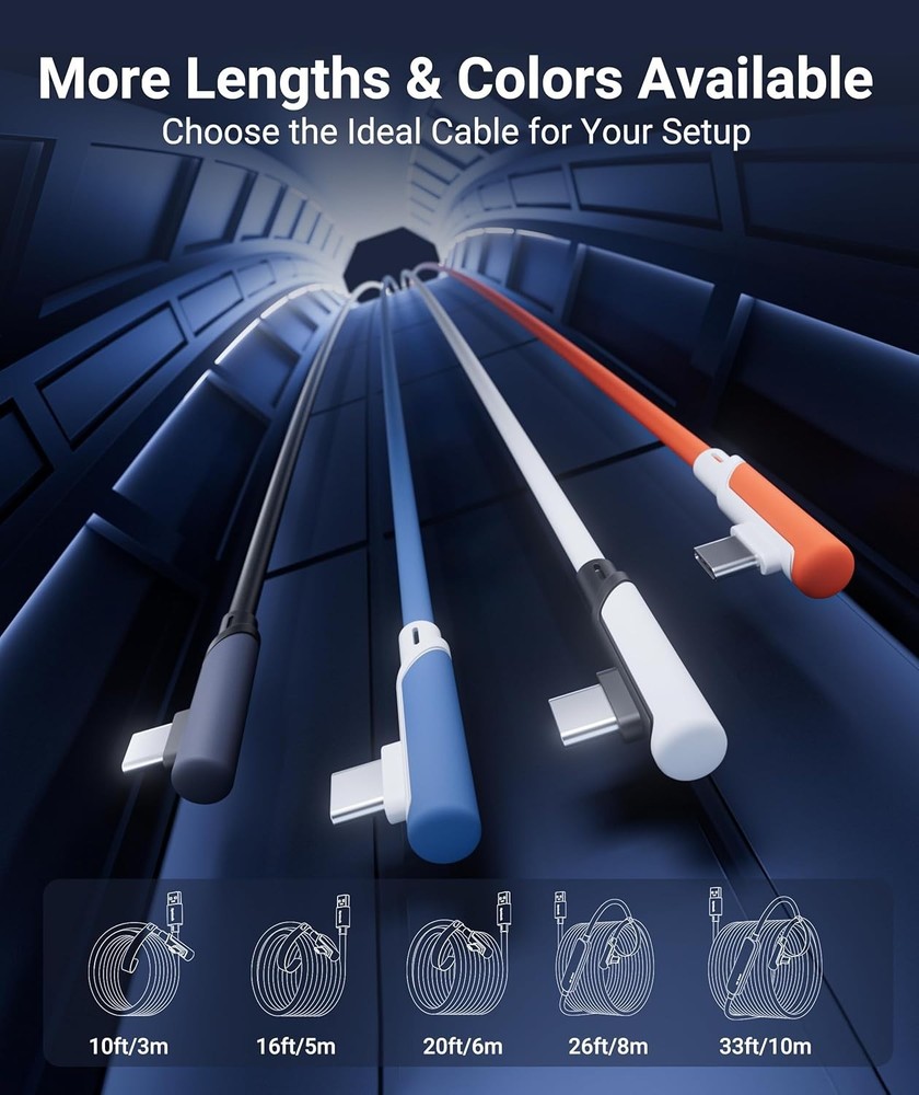16FT Link Cable for Oculus/Quest 3 & PCVR - High-Speed USB 3.0 Data Transfer