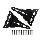 Everbilt (2-Pack) 8 in. Black Heavy-Duty Decorative Tee Hinge