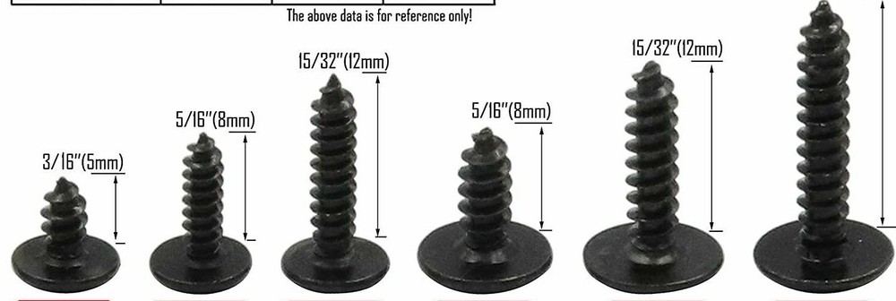 Modified Truss Head Self piercing sharp point Screws #8x 1/2"- 3" K-Lath Black