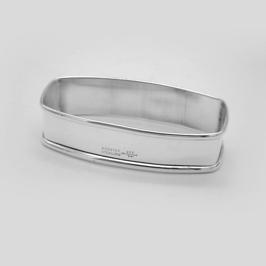 Rectangular Napkin Ring Webster Sterling Silver Mono Ray