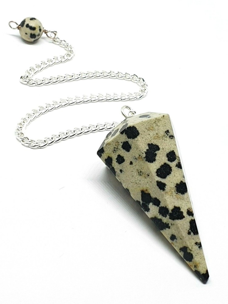 Dalmation Jasper Pendulum Gemstone Dowser Crystal Divination Tool Yes No Crystal