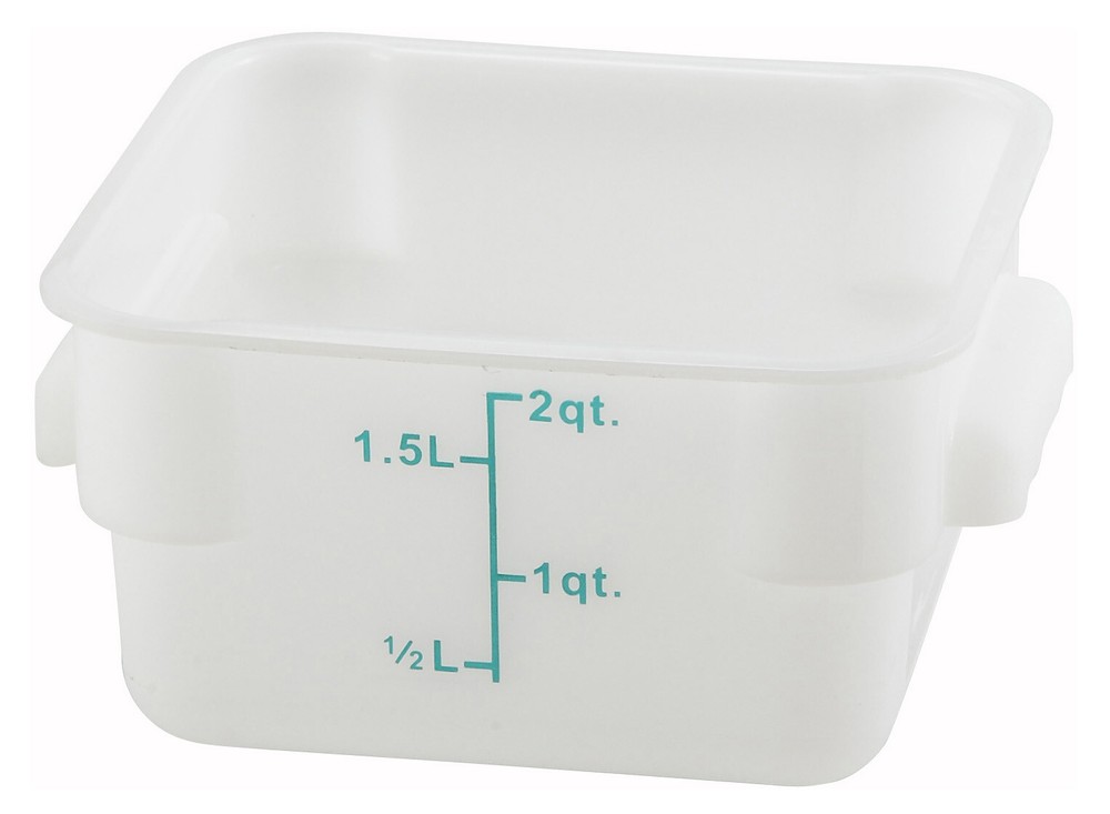 2qt Square Storage Container, Translucent, PP (12 Each)