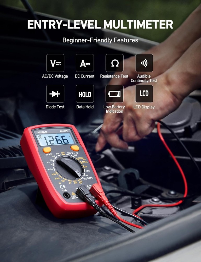 Advanced Digital Multimeter with Safety Features and Auto Shutoff Function