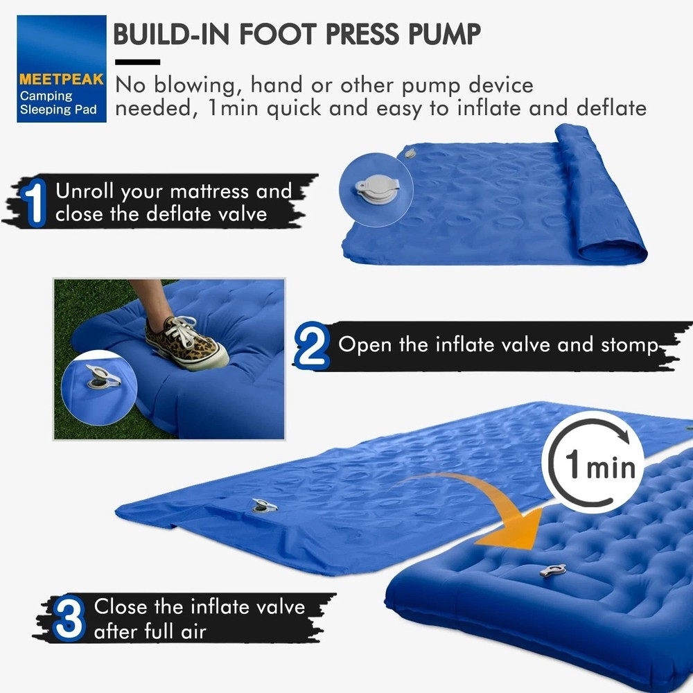 Camping Sleeping Pad 5" in Extra Thickness Inflatable Sleeping Mat