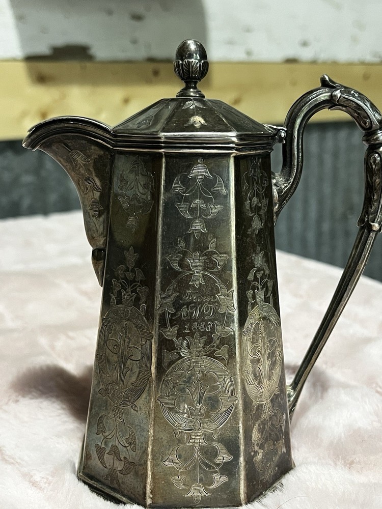 N. Harding Silver Syrup Pitcher