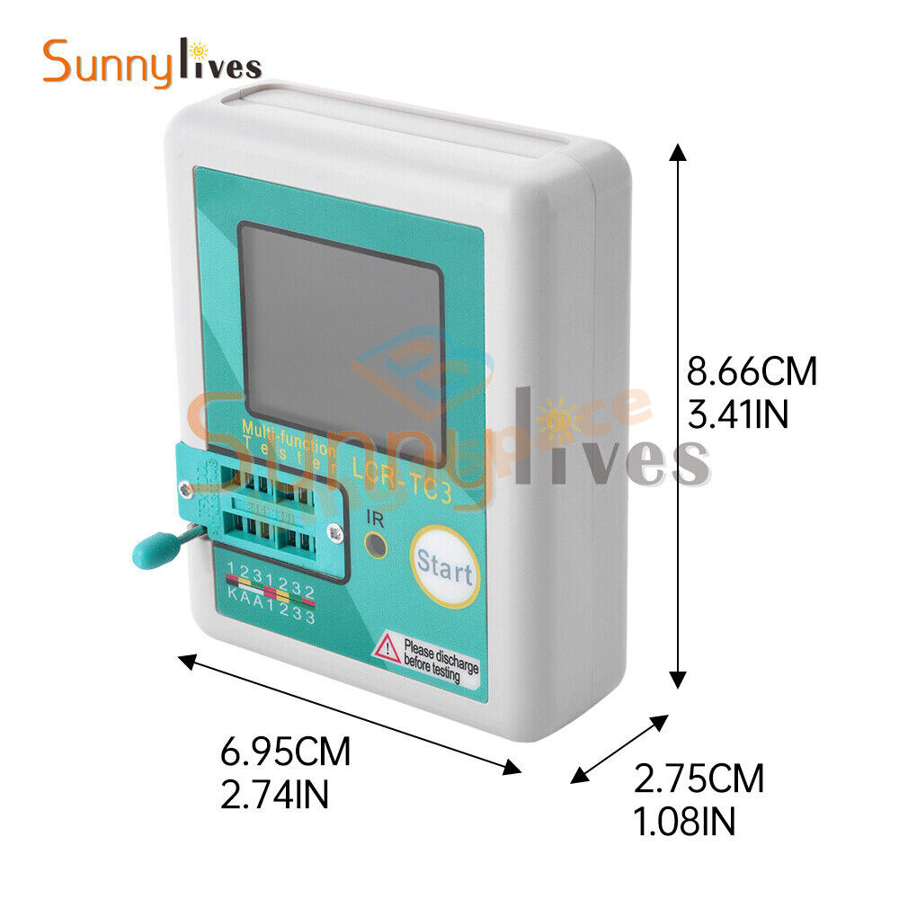 LCR-TC3 High-precision Transistor Tester Diode Capacitance Test Meter + Cable US
