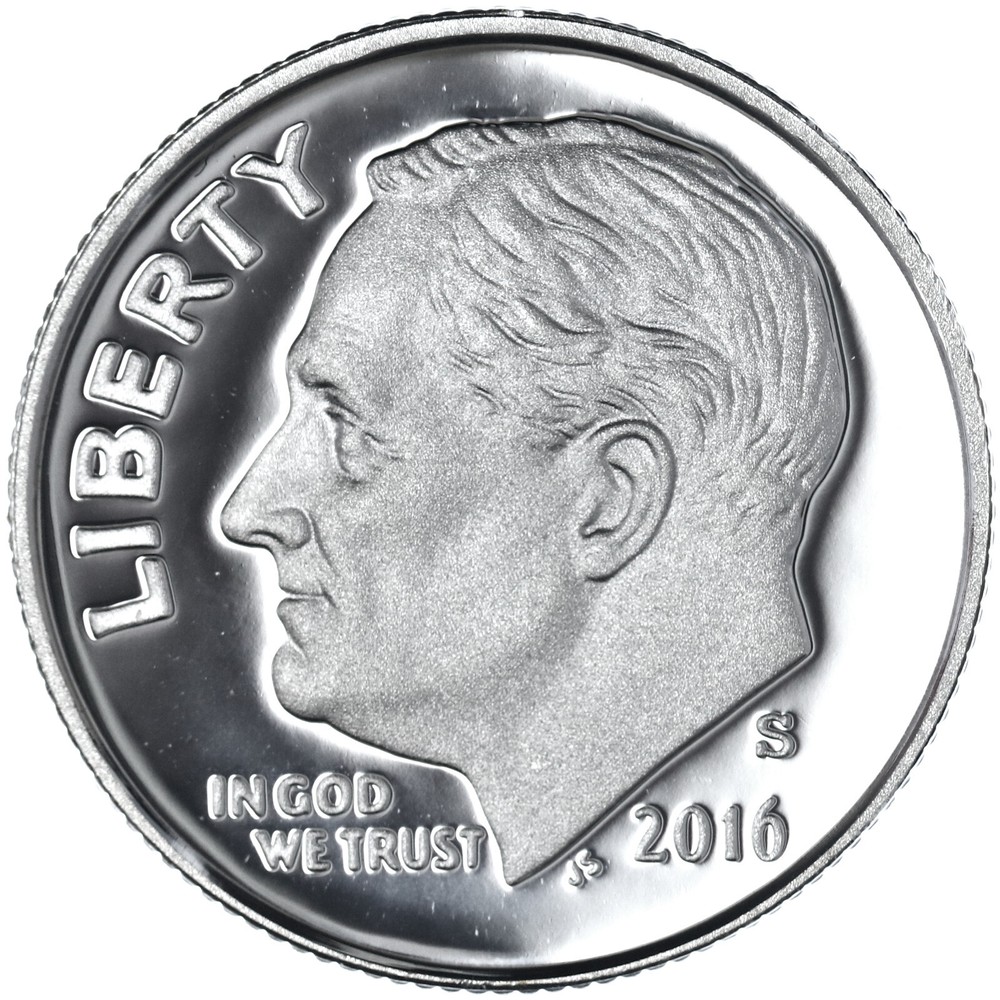 2016 S Roosevelt Dime Gem DCam Proof 90% Silver