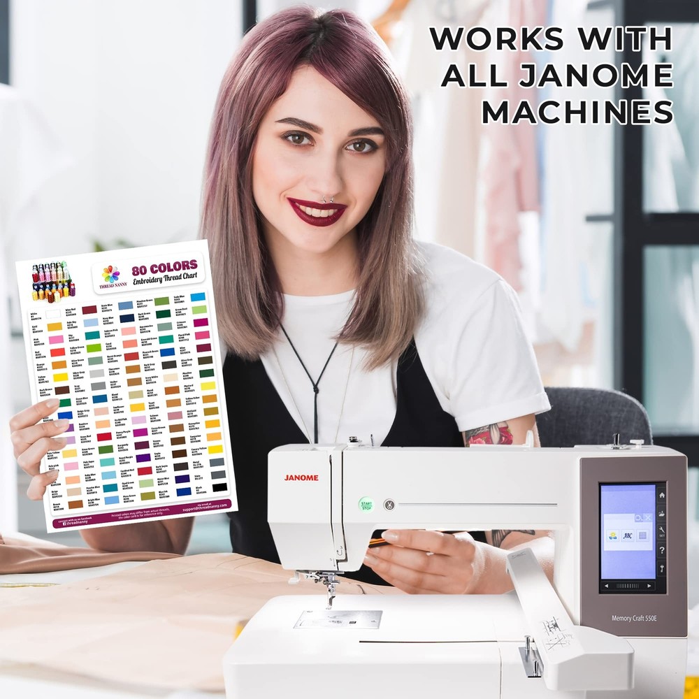 80 Spools Embroidery Sewing Machine Polyester Thread 120D/2 40weight Each Spo...