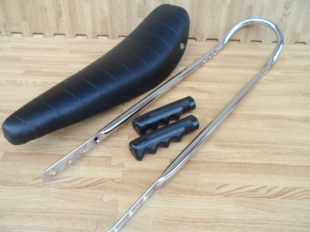 20" SOLID BLACK Lowrider Krate BANANA SEAT STING-RAY SISSYBAR Grips Included