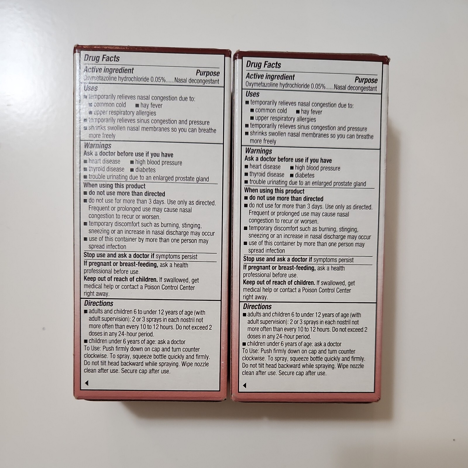 Afrin Original Nasal Spray Max Strength 1oz x2 Exp 2026+