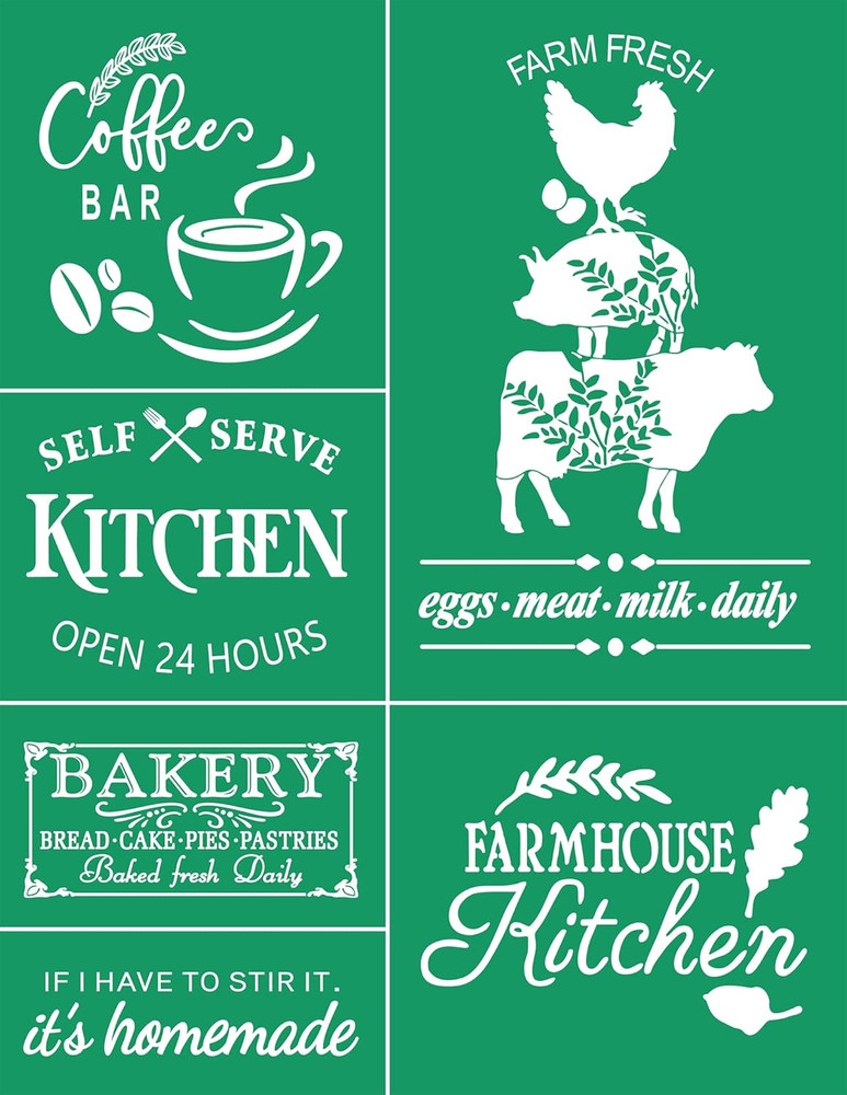 Self Adhesive Silk Screen Printing Stencil Mesh Stencils Farmhouse Kitchen Theme