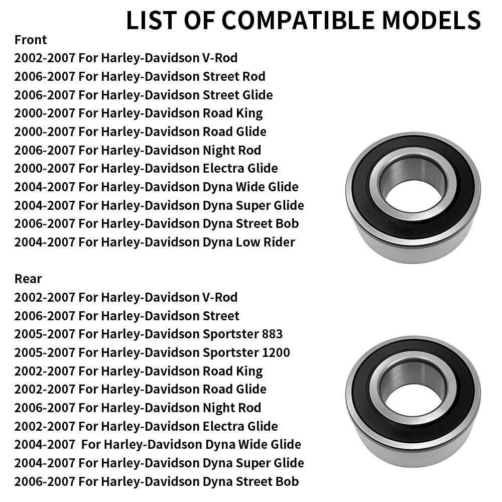 Rear Wheel Bearings Kit for Harley Road Glide Electra Glide Road King 2000-2008