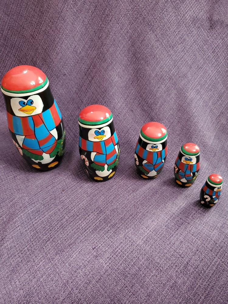 Wooden Stacking Penguins
