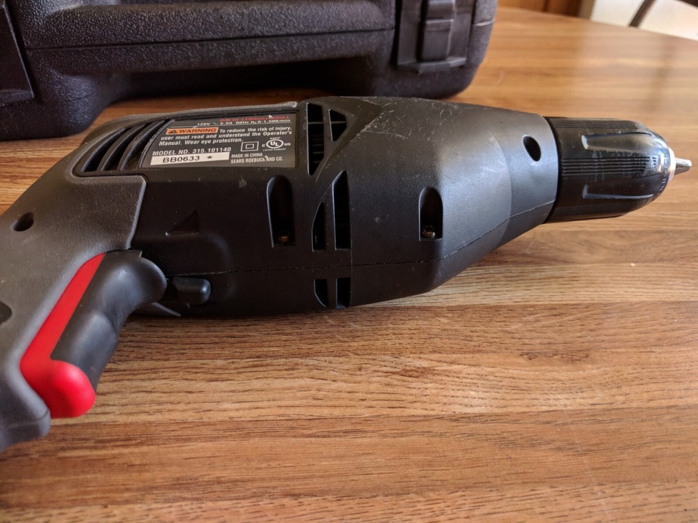 Craftsman 3/8" Variable Corded Drill w/ Case and Instructions 315.101140