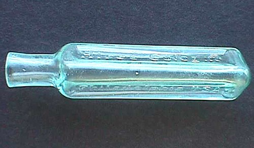 Unique RARE antique CHAS E HIRES unusual TRIANGULAR shaped COLOGNE bottle