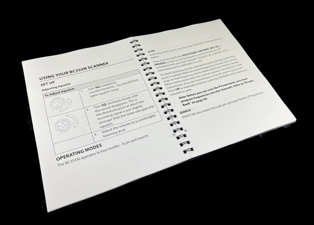 Uniden BC355N Instructions Operating Manual User Guide COIL BOUND