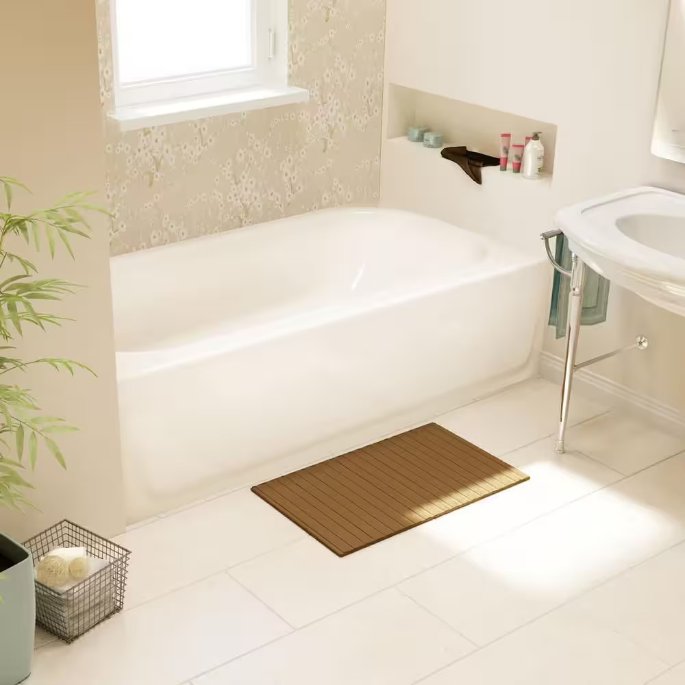 Bootz Aloha 60x30 Alcove Soaking Bathtub Left Drain White Steel Tub 011-3365