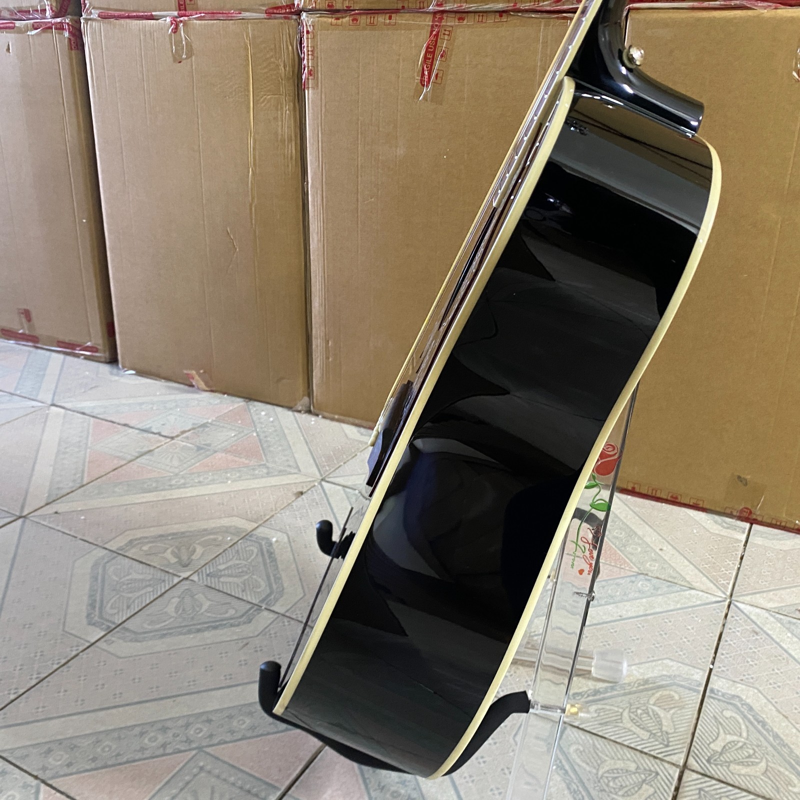 The Raven Acoustic Electric Guitar Black rosewood fretboard