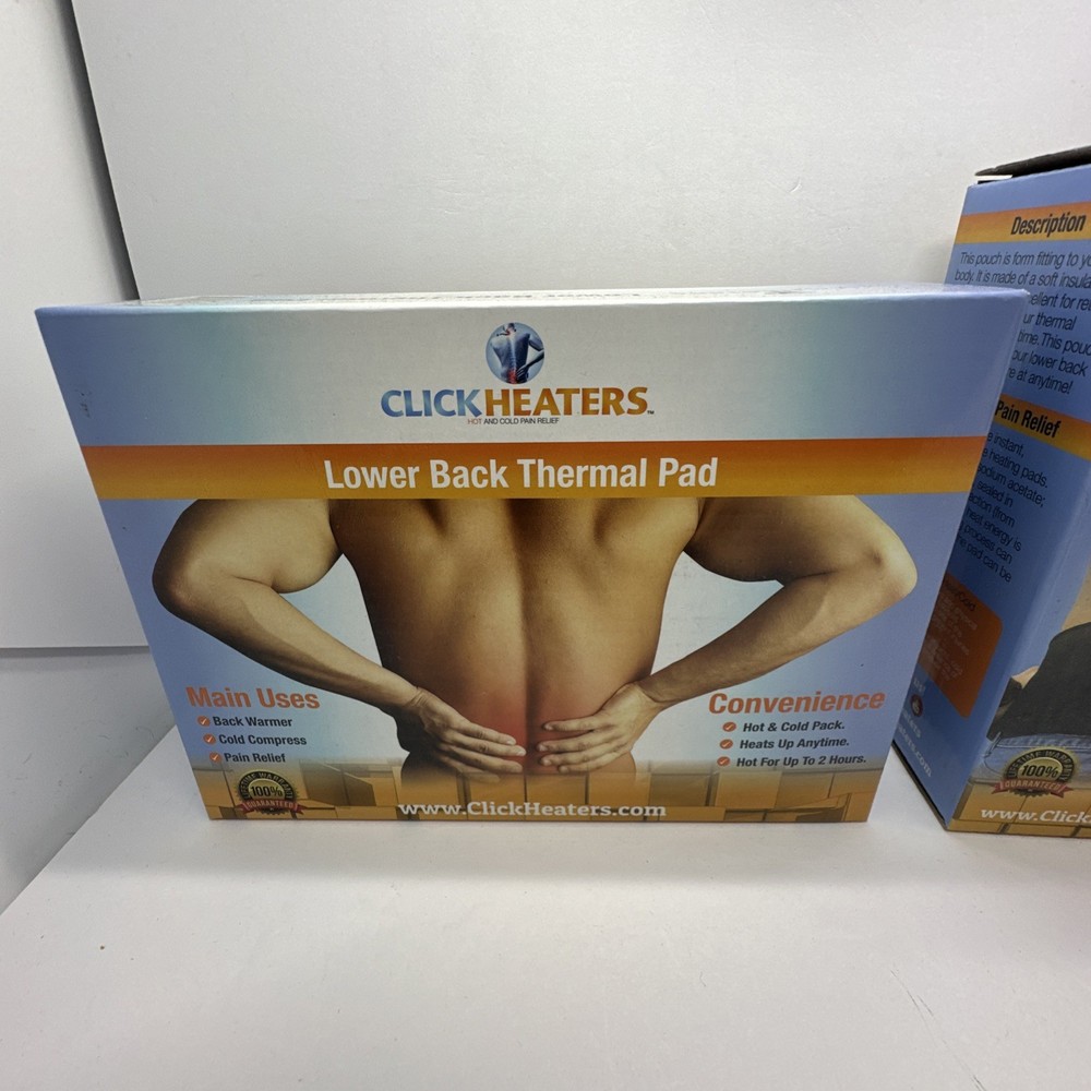 Click Heaters Lower Back Thermal Pad Hot/Cold Reusable Pack & Lower back Pouch
