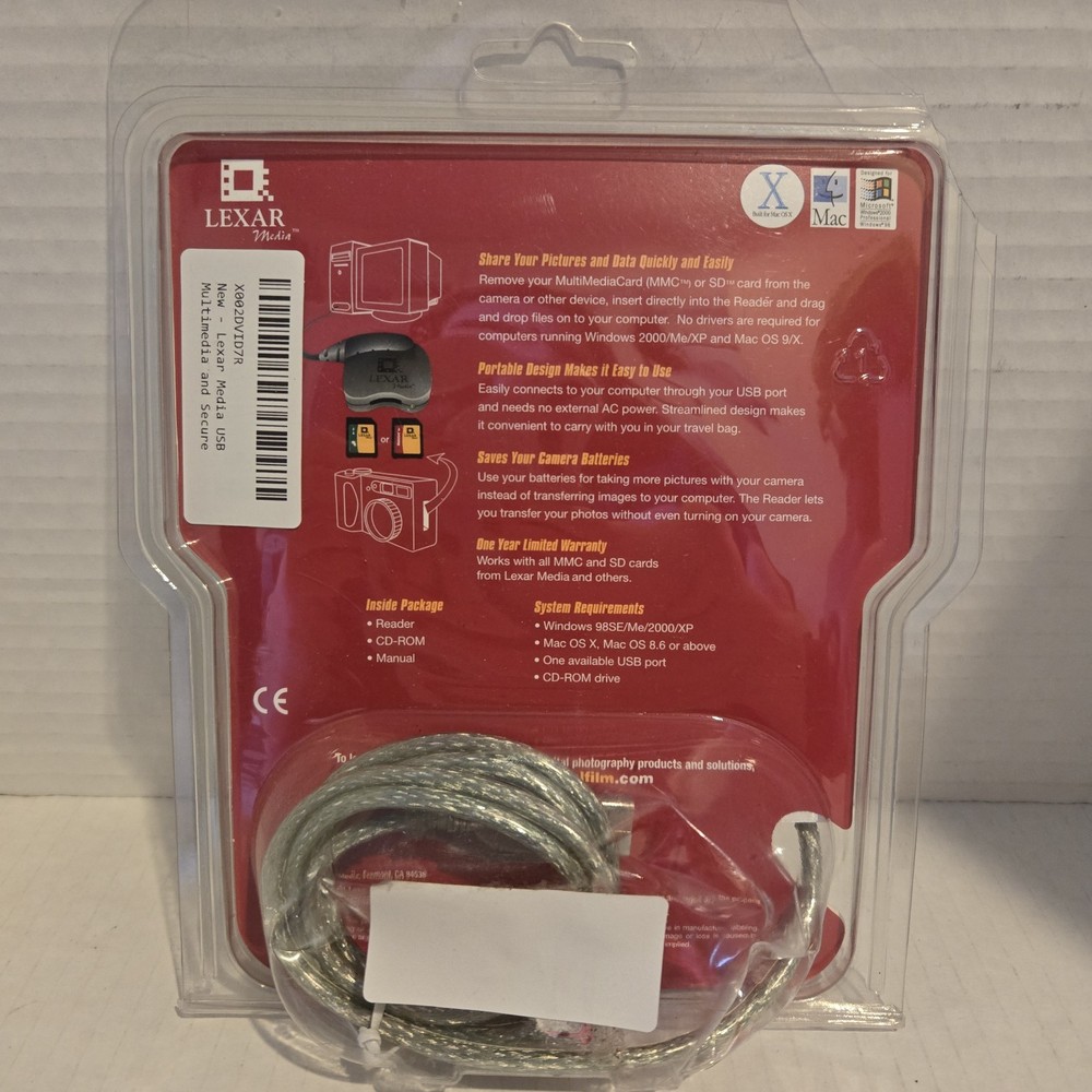 Lexar USB Card Reader for MMC & SD Memory Cards - New & Sealed