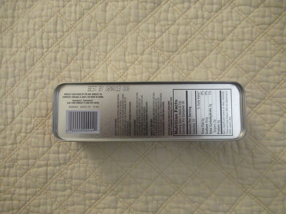 Wrigley's Spearmint Chewing Gum Tin (Empty)