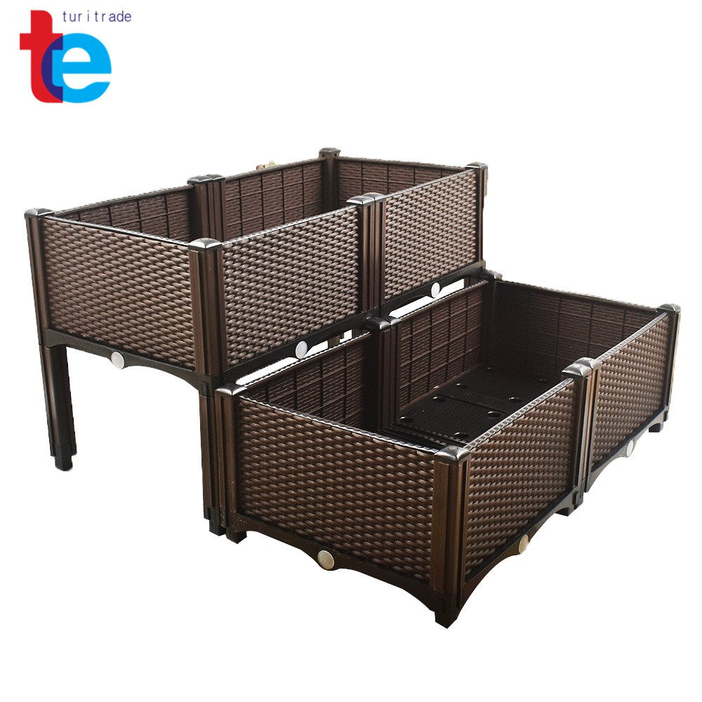 1x Elevated Rectangular Garden Bed Flowers Vegetable Growing Planter Care Box