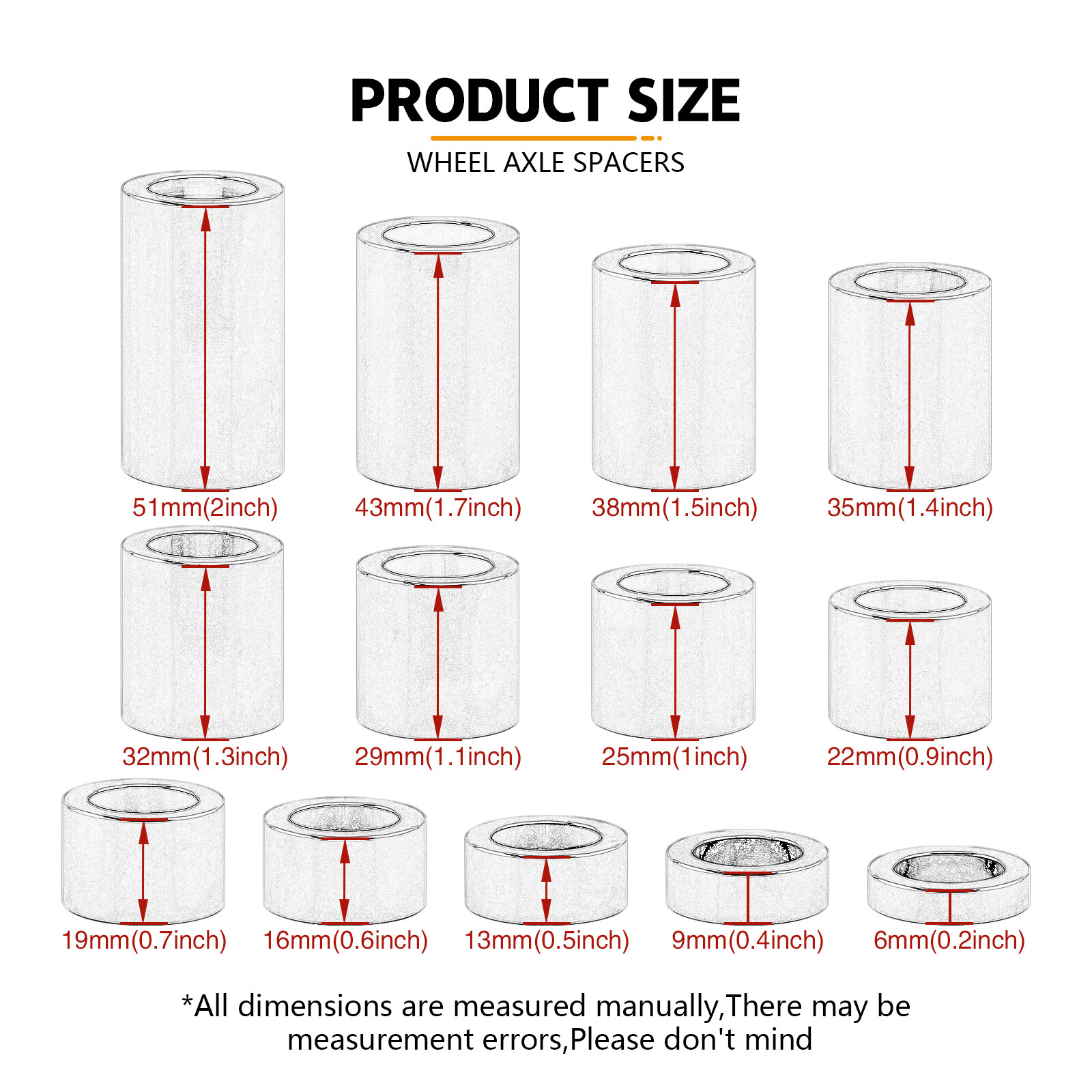 For Harley Wheel Axle Spacers Kit ID 1" To OD 1 1/2" Custom Dyna Softail Touring