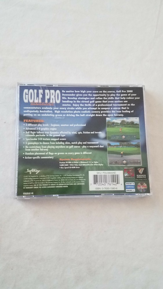 GOLF PRO 2000 DOWNUNDER For PC CD-ROM WINDOWS 3.1/95 SoftKey 1997