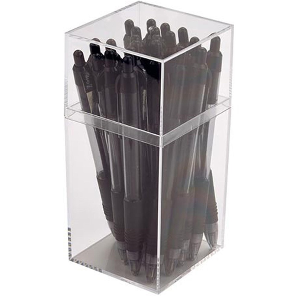 Pioneer Plastics 036C Clear Tall Rectangular Plastic Container, 2.75" W x 2.6...