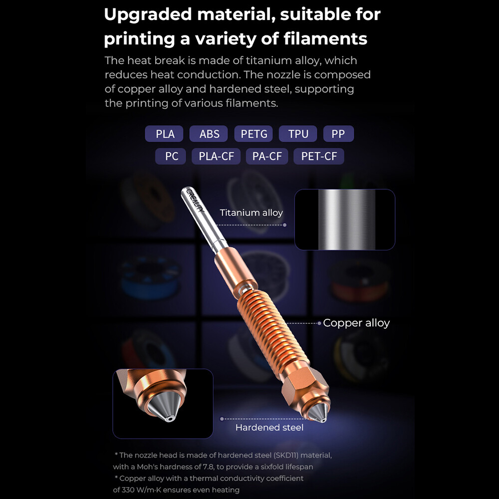 "Unicorn" Quick-Swap Nozzle,0.4mm Nozzles Copper Alloy for K1C/Ender-3 V3/Plus