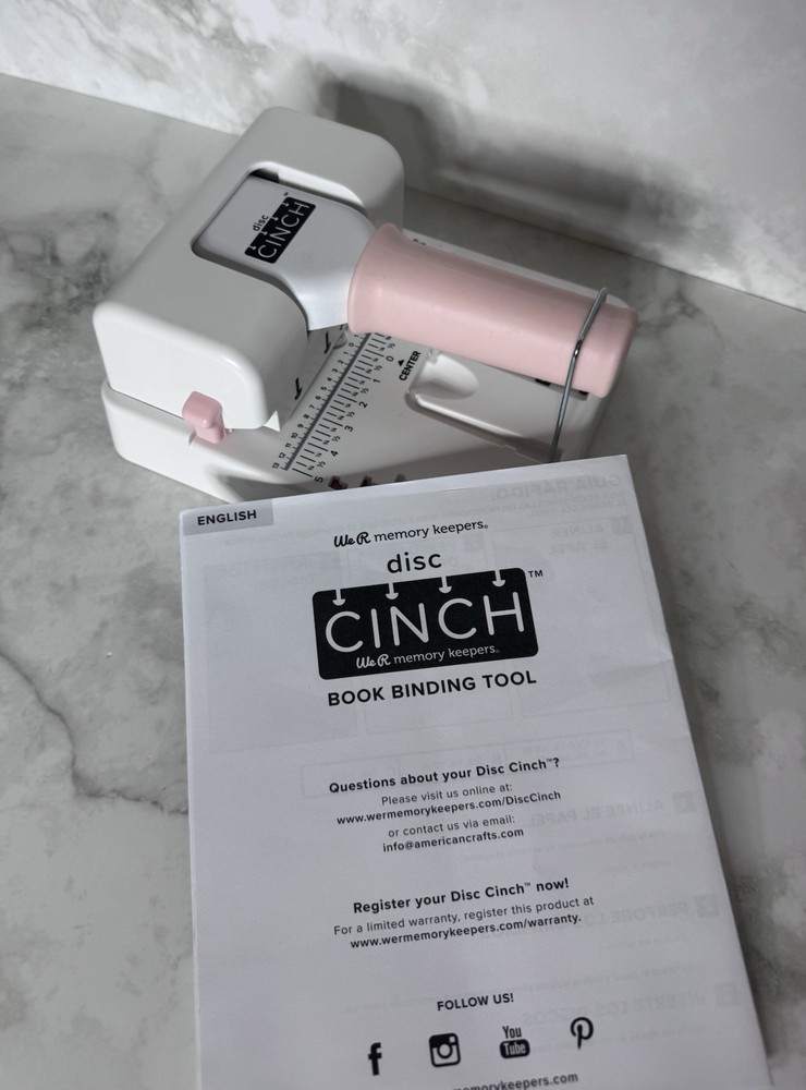 We R Memory Keepers Disc Cinch Book Binding Tool Pink Open Box - Never Used