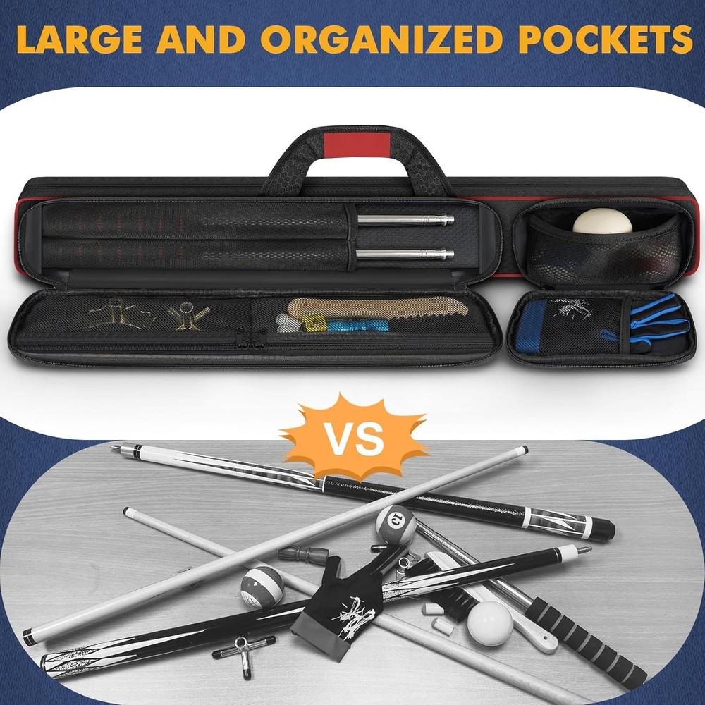 Versatile Pool Cue Carry Bag with Padded Strap & Protective Compartments
