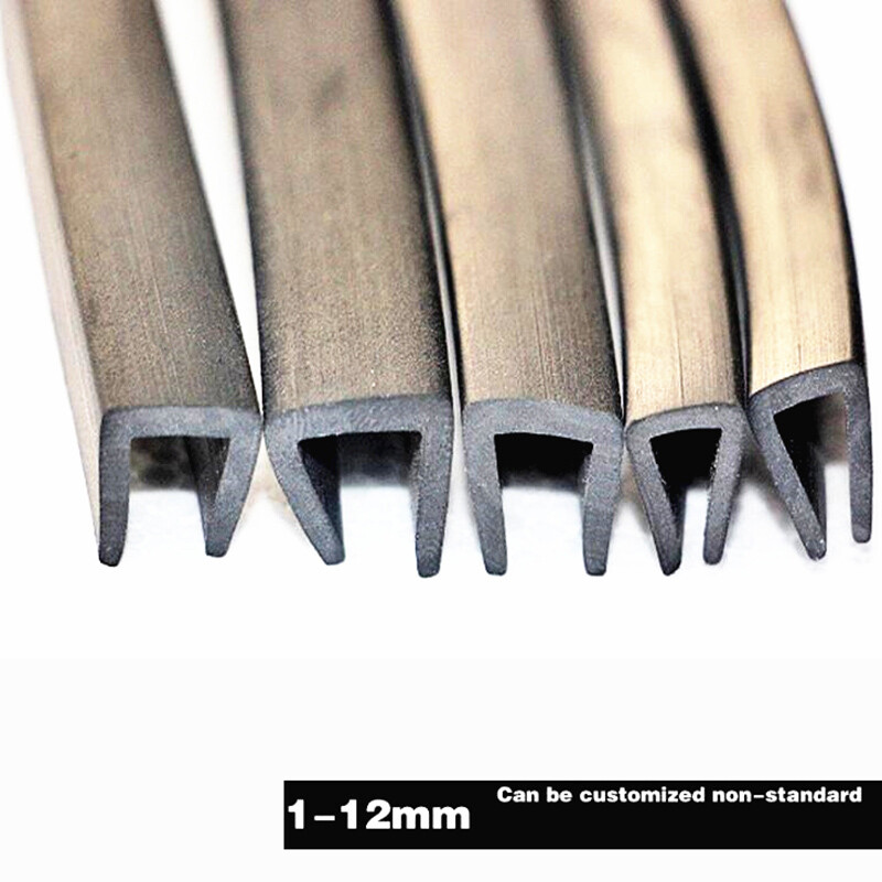 Edging Protection Frame Profile Rubber Trim Seal Flat Round U Shaped Slot 1-12mm
