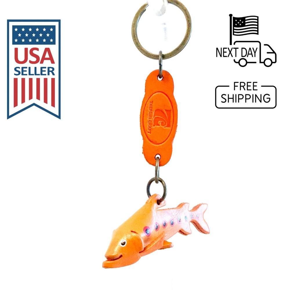 Sea Trout Handmade Leather Keyring