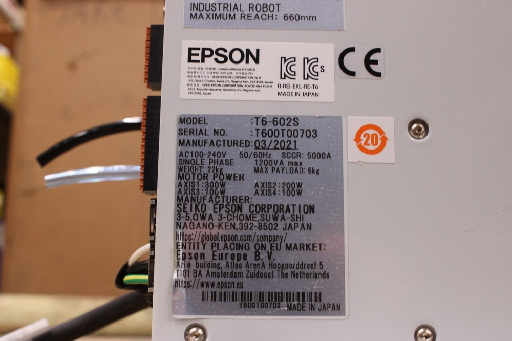 Epson T6-602S 4-axis SCARA Robot w/ Integrated Controller