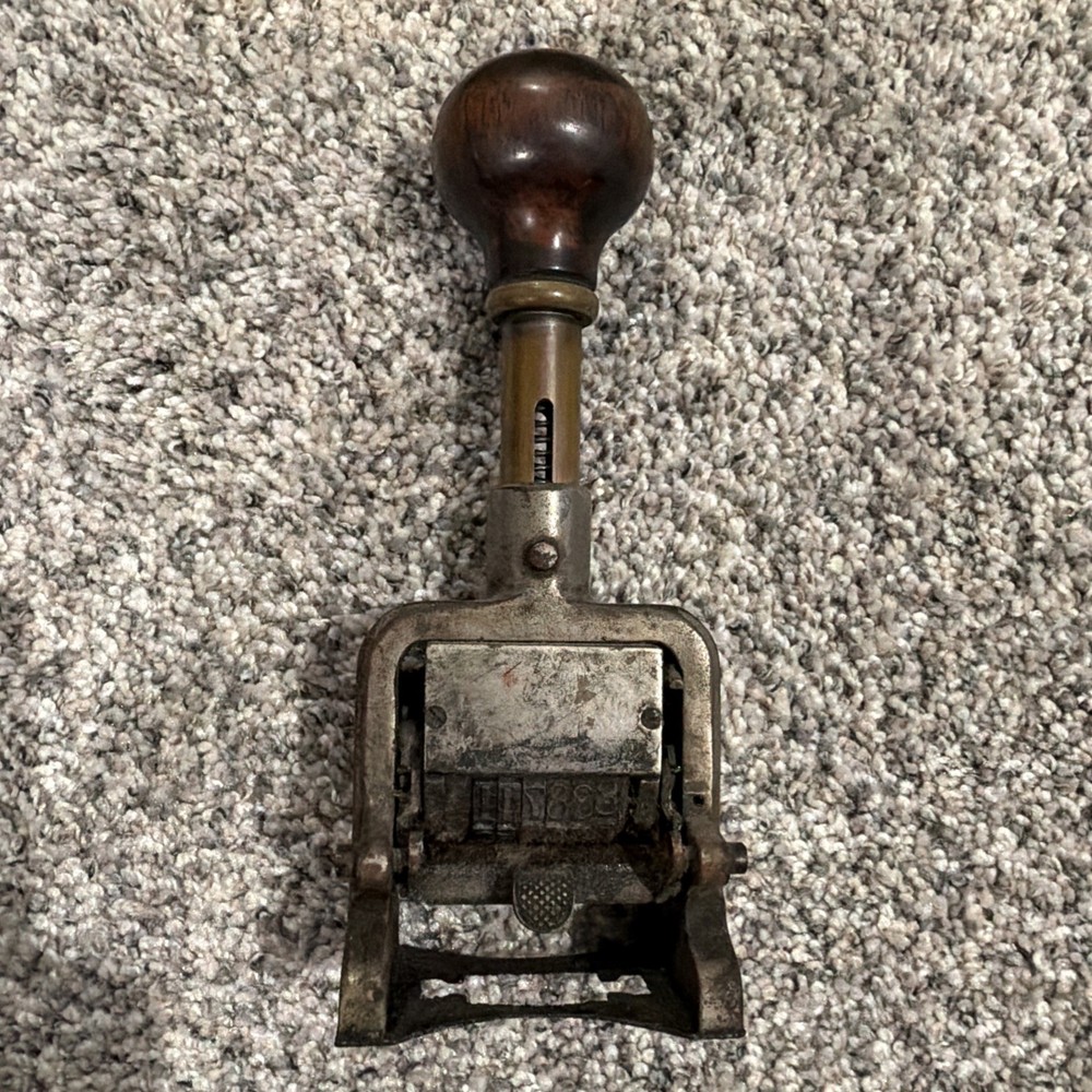 Vintage Bates Hand Number Machine