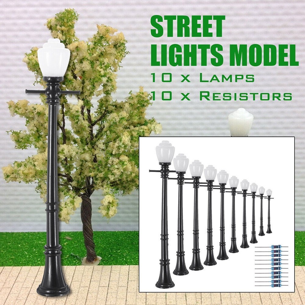 10 PCS LCX04 Model Railway Lamp Post Lights with 20mA Operating Current