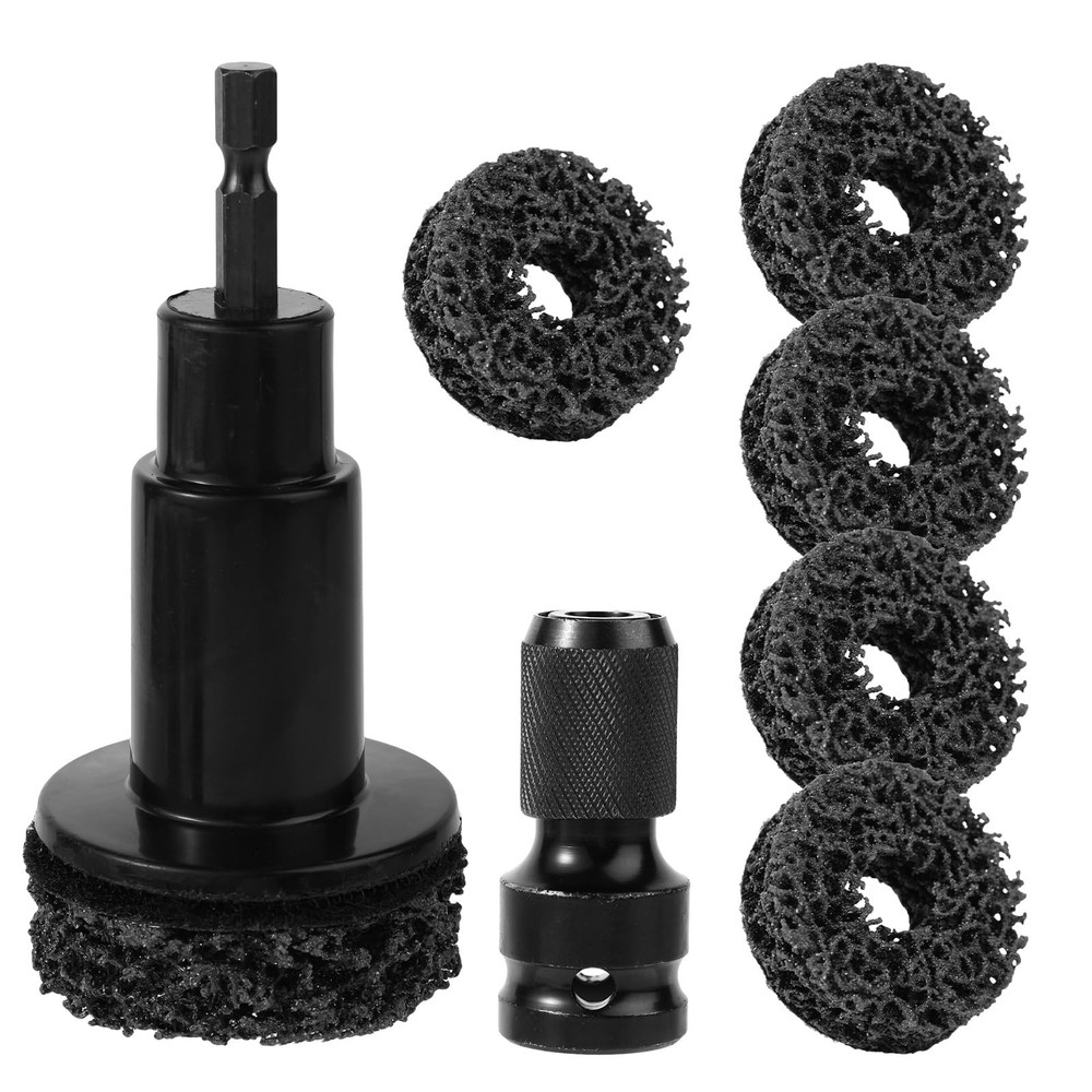 Wheel Hub Cleaning Kit, Brake Resurfacing Stud Cleaner Tool black