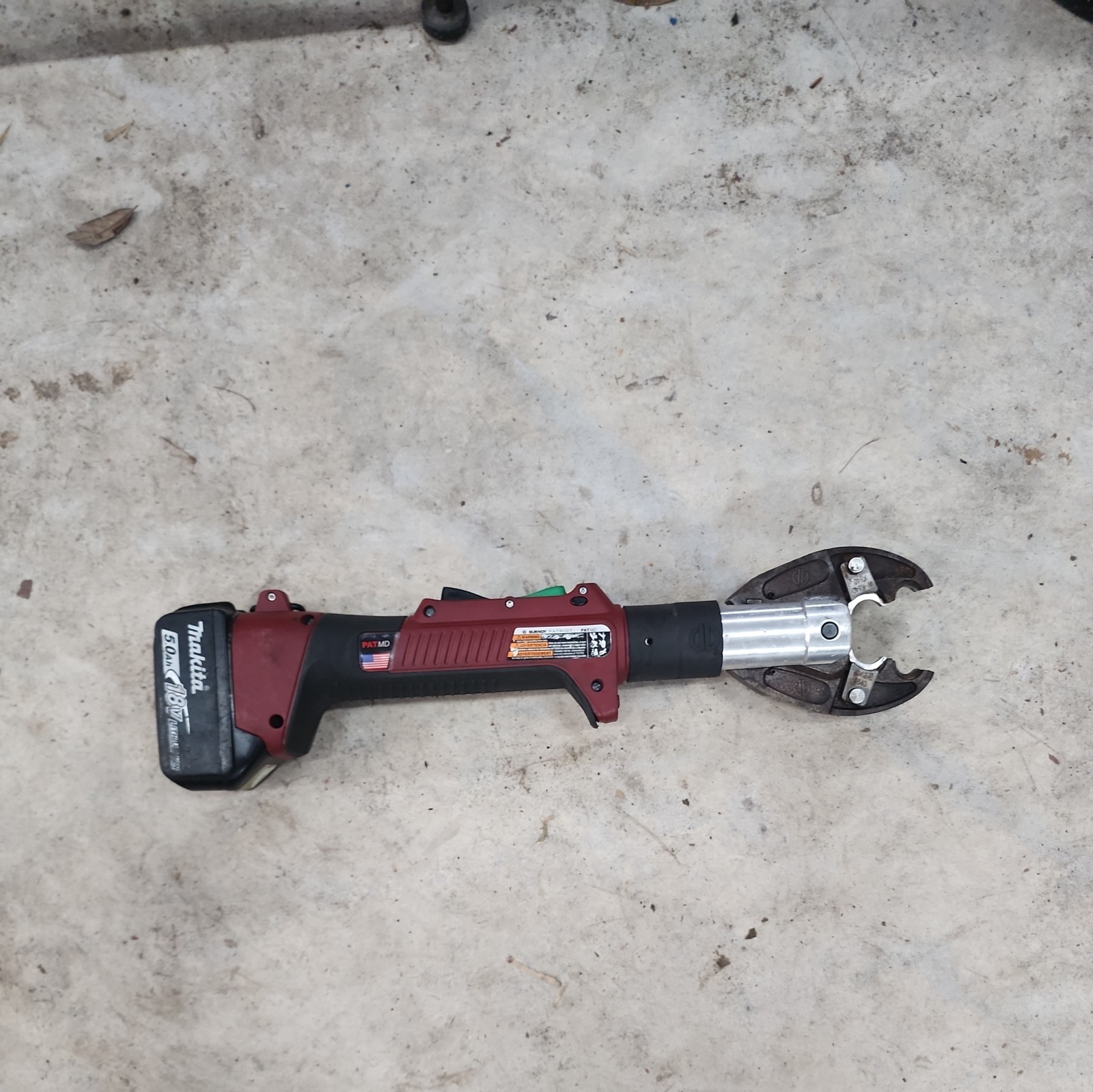 Burndy Hydraulic MD PAT Patriot handheld Crimper 6 Ton No Battery