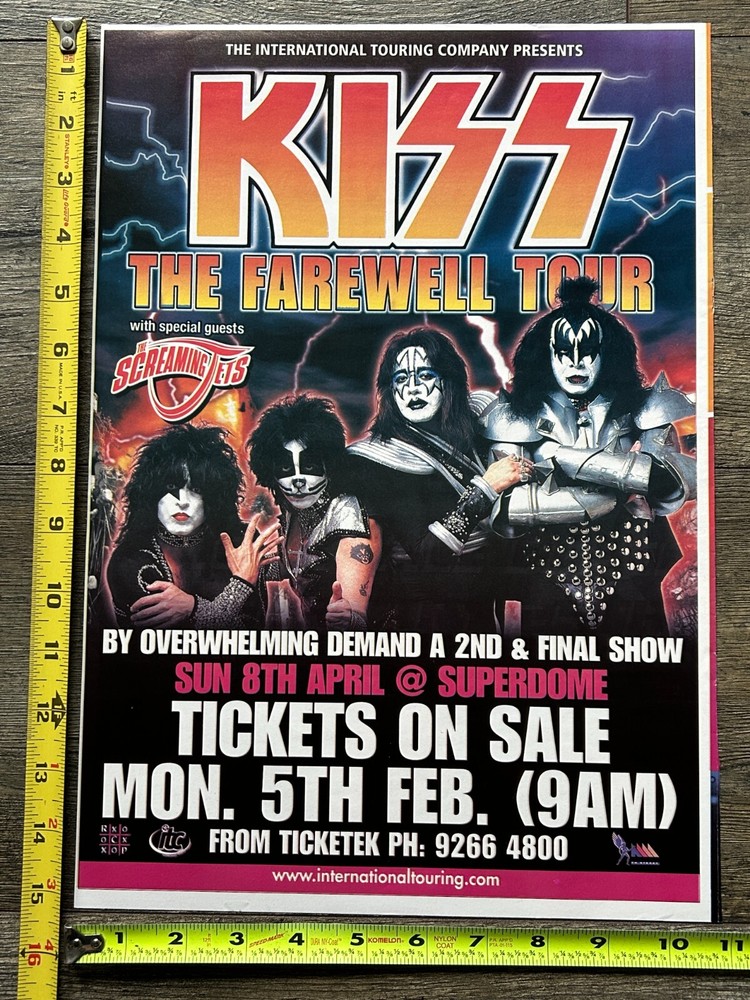 KISS Ad Advert Farewell Concert Tour Sydney Australia Apr 8 2001 Vintage Kiss