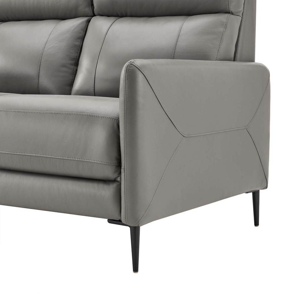 Modway Huxley Leather Sofa in Gray