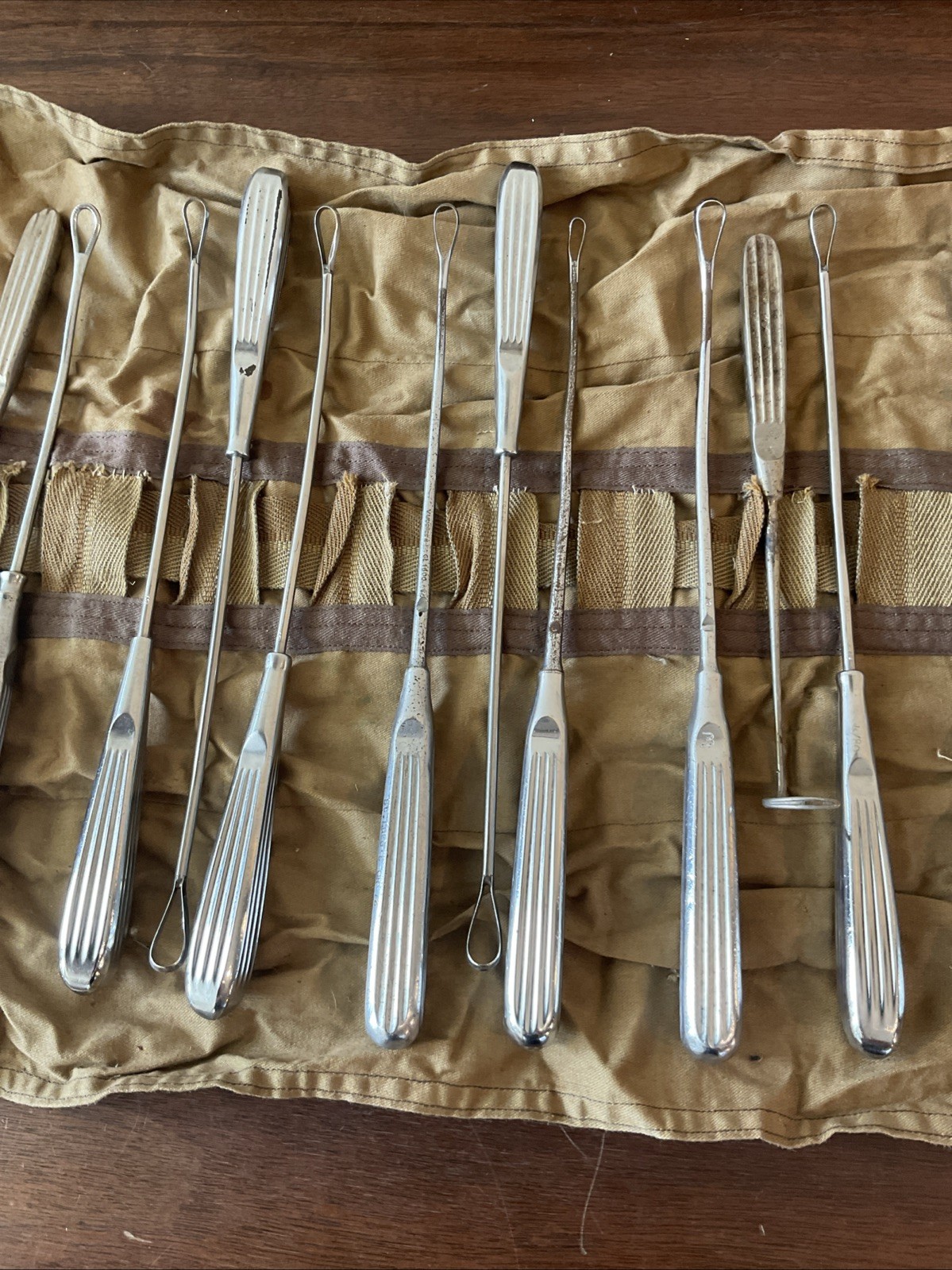 Lot Set Of Vintage Military Curette Field Surgical Instruments Tools