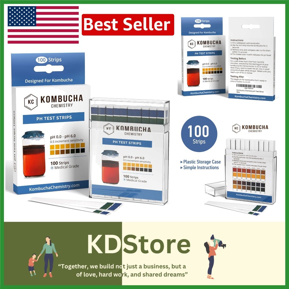 Kombucha pH  Strips Kit 0-6 pH Range Accurate 100pcs for Fermentation