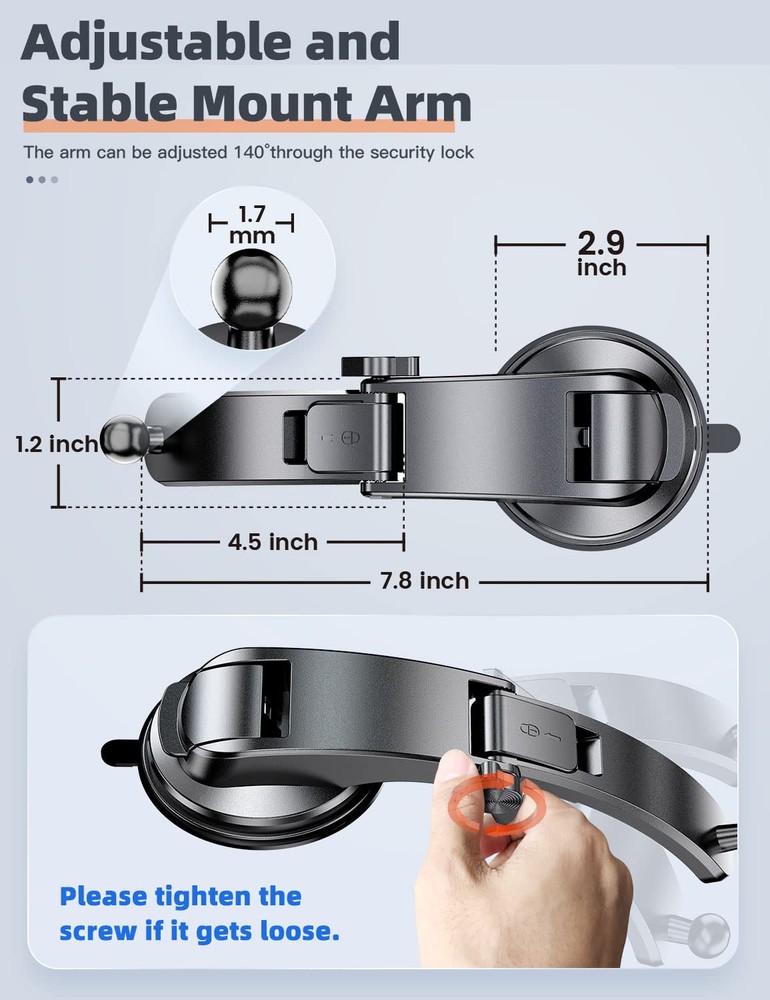 eSamcore iPad Car Mount, Dashboard Tablet Holder with Suction Cup