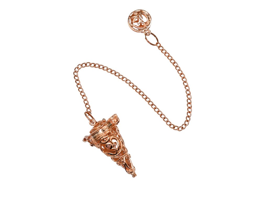 Copper Cone Chamber Om Openable Steel Copper Pendulum for Divination